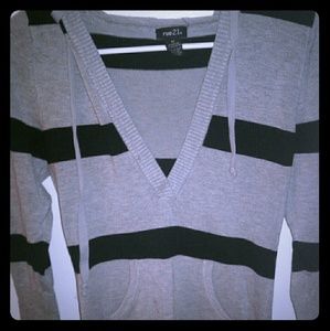 Woman's striped long sleeve hoodie